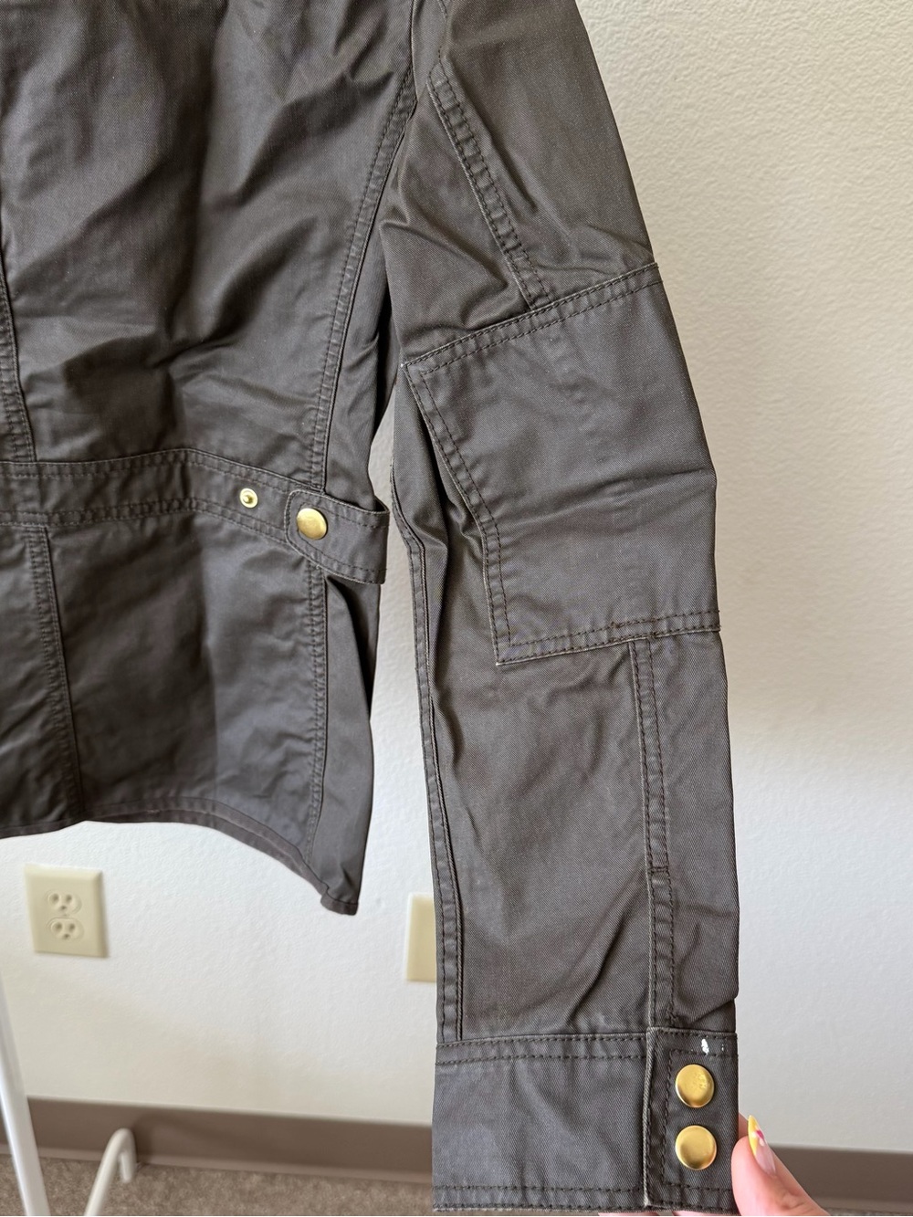 J.Crew Olive Utility Field Jacket Waxed Military Safari Women’s S - Picture 6 of 11